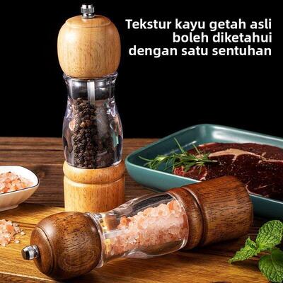 Pepper Mill Oak Wood Salt and Pepper Grinder Adjustable