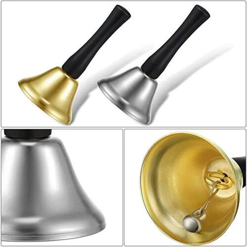 Christmas Hand Bell Santa Claus Jingle Bells Gold Silver S