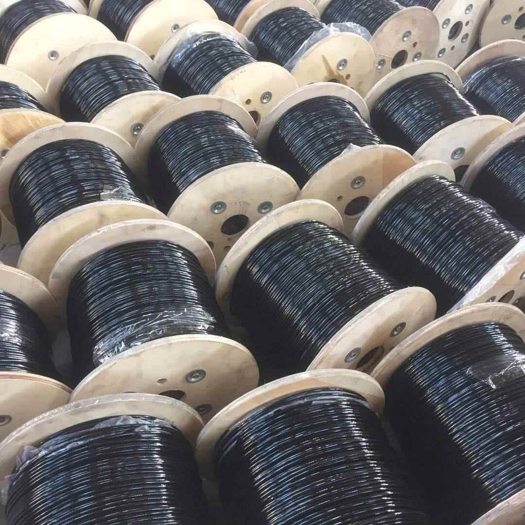 健身器材综合训练器配件钢丝绳30万次耐疲劳黑色尼龙5.6mm钢丝绳