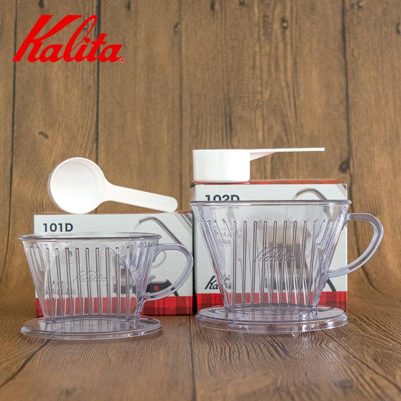 日本进口kalita 手冲咖啡过滤杯 耐热树脂经典扇形三孔咖啡滴滤杯
