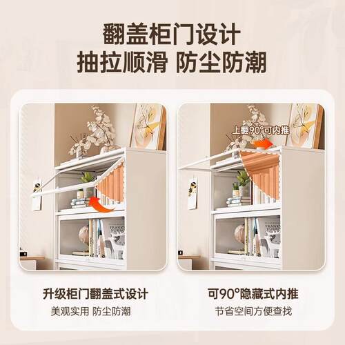 家用钢制书柜厅展防尘玻璃门储柜物多层儿童书架HXCF-004落地示柜