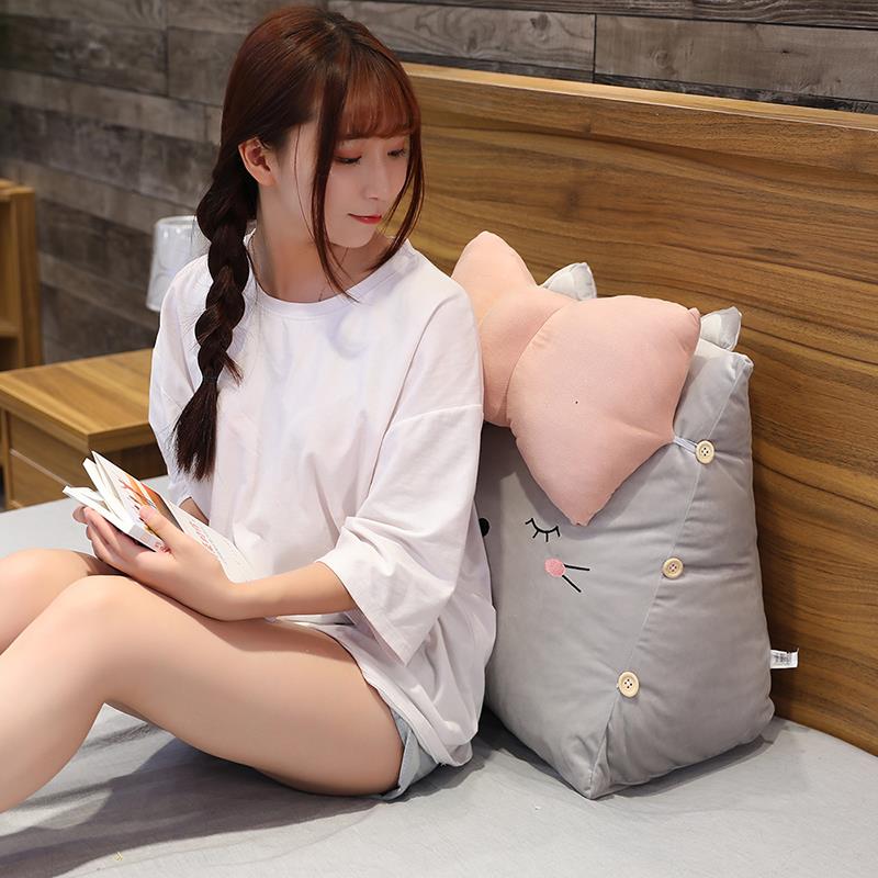 生可床爱猫咪靠垫床大靠背三角抱枕头学宿舍单人上沙发靠枕可F76M