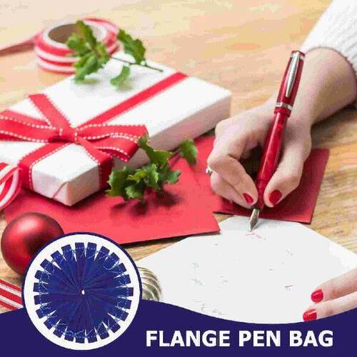 20 Pcs Blue Pen Pouch Holder Flannel Case Gift Black