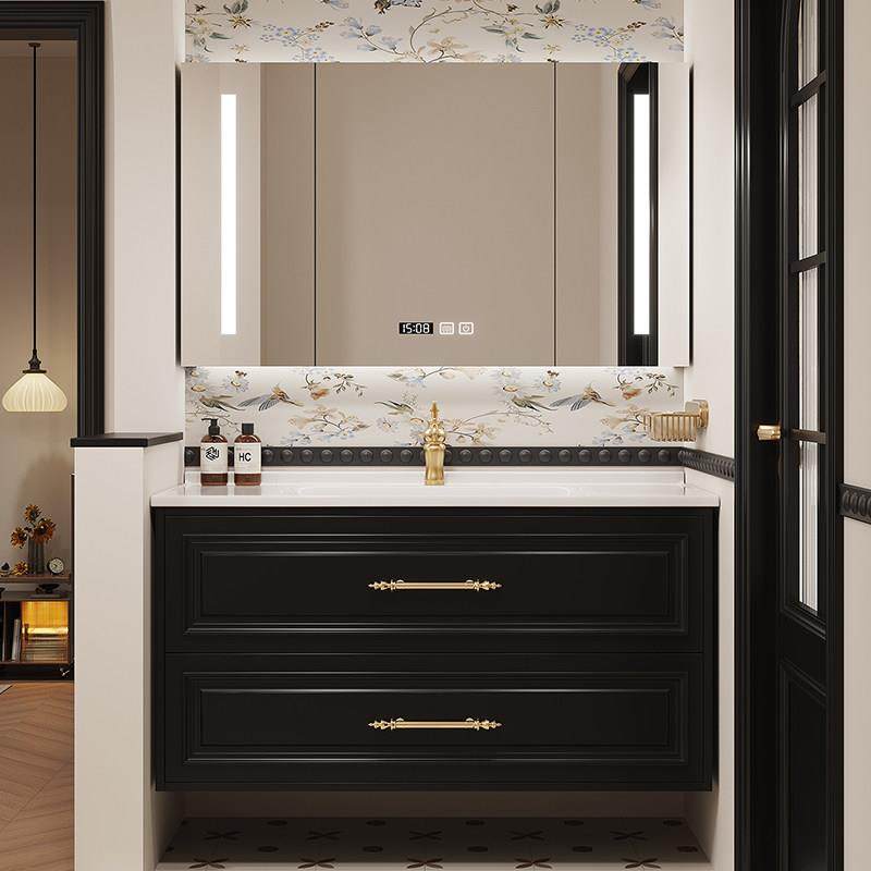 法式覆古浴室柜组合卫生间陶瓷一体盆洗漱台橡木烤漆洗手池洗脸盆,家装主材,浴室柜组合,淘宝优惠券,粉丝福利购,淘宝优惠卷