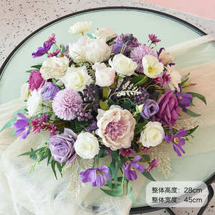 商务用花会议室长桌花桌面摆花迎宾区签到装饰假花演讲台花花