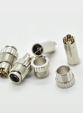 深圳M12防水连接器 8PIN X-code 前锁PG9 母座以太网监控信号传输