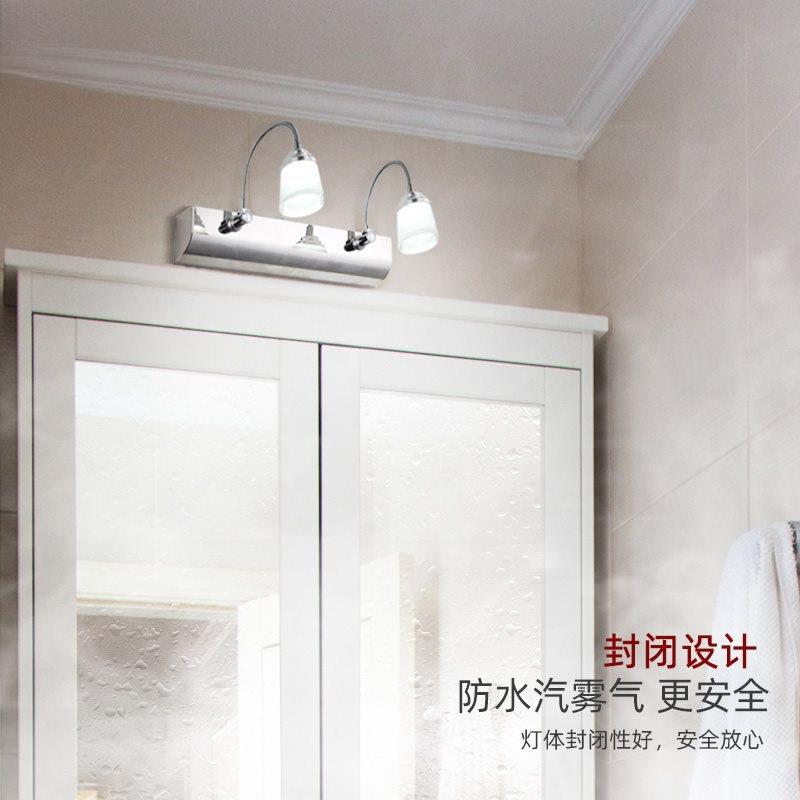LED镜前灯免打孔双头/三简锈约不浴室卫钢Y97004-1生间化头妆灯伸