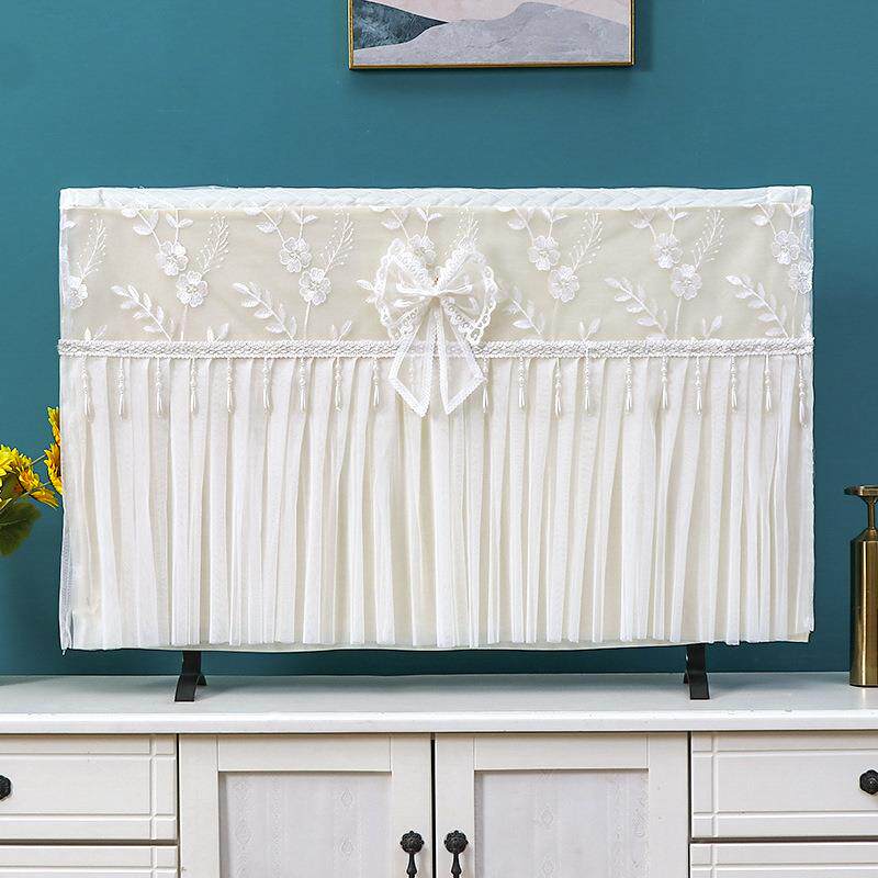 新款 液晶电视机防尘罩电视套现代简约55 65寸挂式蕾丝电视罩盖布