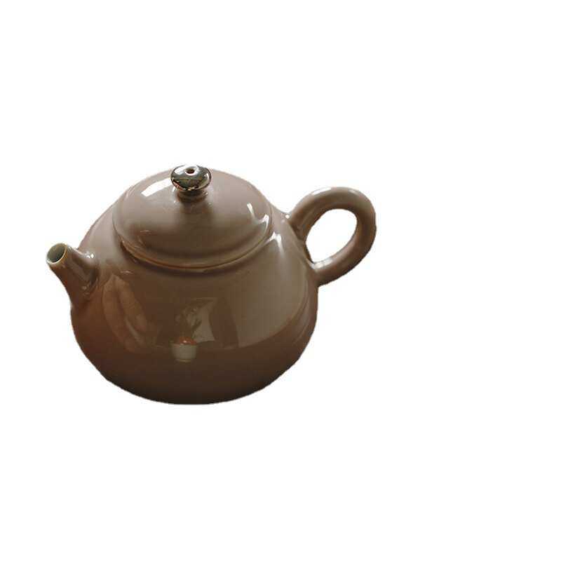 无落 景德镇苍烟红釉下粉彩手绘踏雪寻梅茶壶过滤球孔单壶泡茶壶,餐饮具,茶壶,淘宝优惠券,粉丝福利购,淘宝优惠卷