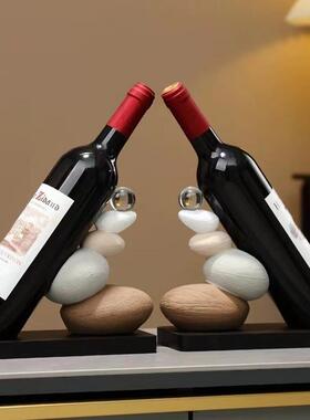 运转红TRW酒架托高摆件轻奢档餐桌餐边客厅电视酒柜内创意装石来