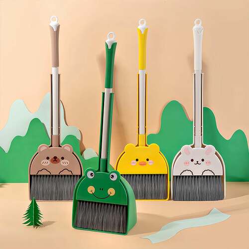 Mini Baby Broom Set - 3 Piece Children's Toy Cleaning Kit, i