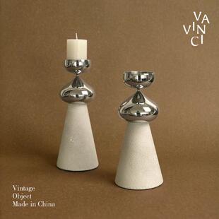 范琦【梦】现代可及奢华金属烛台饰品样板房客厅家居氛围蜡烛底座