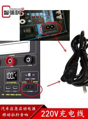 12V24V汽车启动电源220V充电线8字充电口音响显示器低音炮电源线8