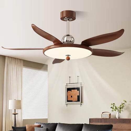 工厂供应2025新款中古风客厅餐厅吊扇灯复古极简护眼超薄风扇灯