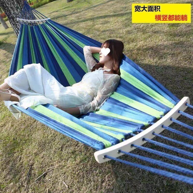 户外吊床防侧翻室外露营便携家用儿童野外午睡网床吊床绑树上