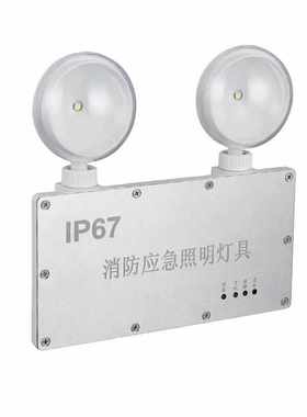 IP67防水LED消防应急双头灯不锈钢面板室外照明灯隧道冷库照明灯