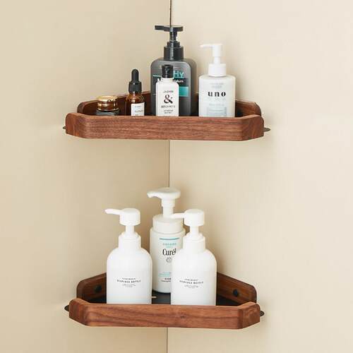 沐然风浴室化妆室厕所洗手间拐角整理收纳三角篮墙角置物架淋浴房