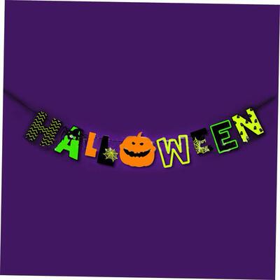 Halloween Fluorescent Letters Banner Luminous Party Scene La