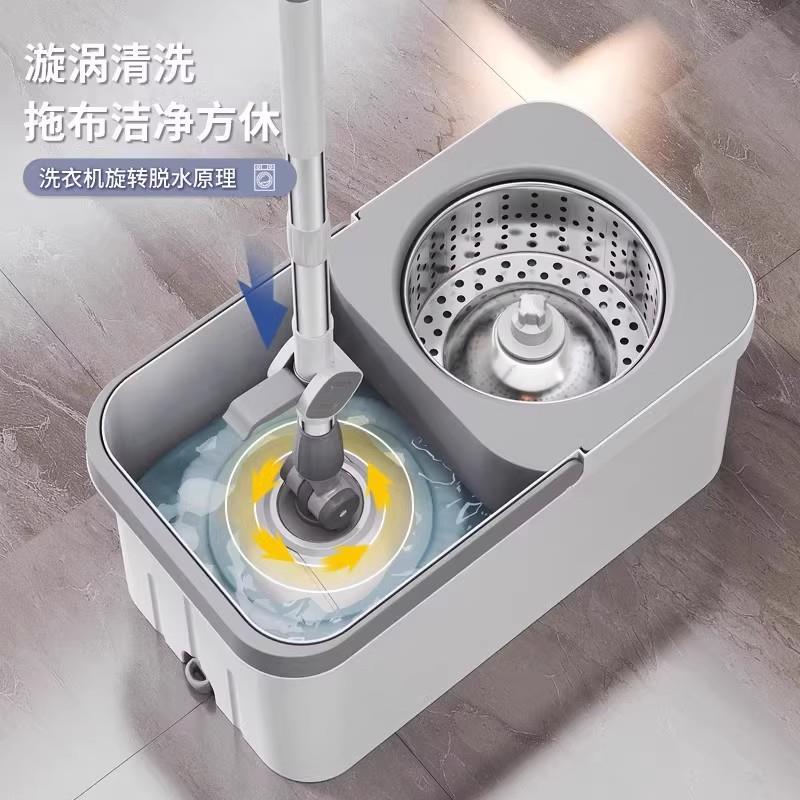 家直发拖把桶拖拧把免手洗自厂动干旋转一净家用懒人拖甩干脱877