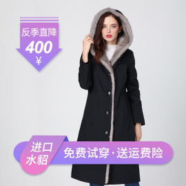 派克服女长款2023可拆卸獭兔毛内胆皮草尼克服冬季整貂皮大衣