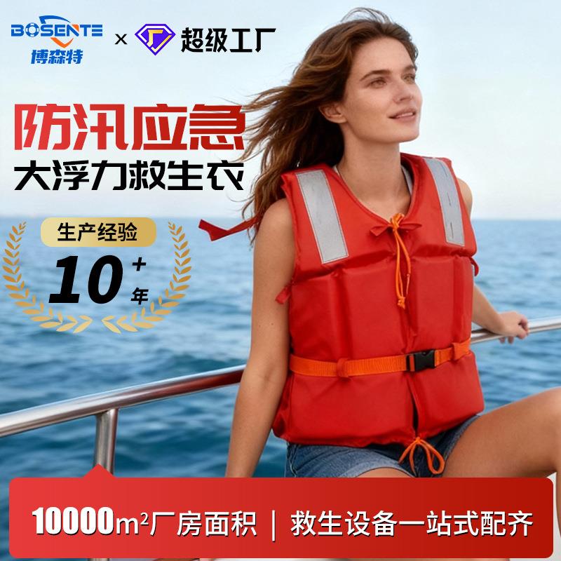 钓鱼专业大浮力船用马甲背心大人儿童车载防汛应急救援成人救生衣