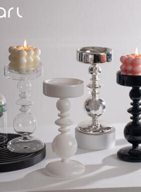 ins风软装高级感蜡烛摆件烛台桌面客厅电视柜法式家居装饰品玄关