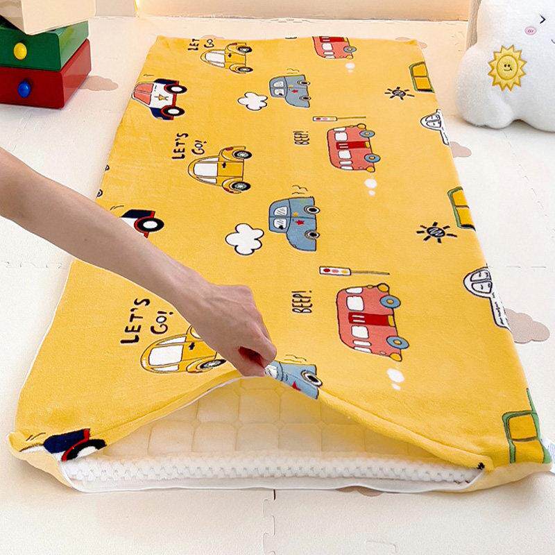 可拆卸，可清洗的婴儿幼儿园床垫，双面天鹅绒垫子套，午睡床垫，