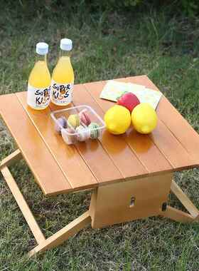 榉木折叠木桌简约小户型家用餐提桌户外便携VRK收纳手夜市摆摊盒