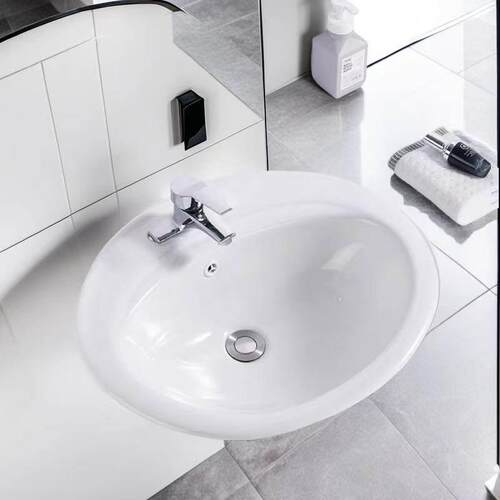 柜式面盆半嵌入式单孔三孔老式浴室面盆浴室面盆阳台超薄面盆