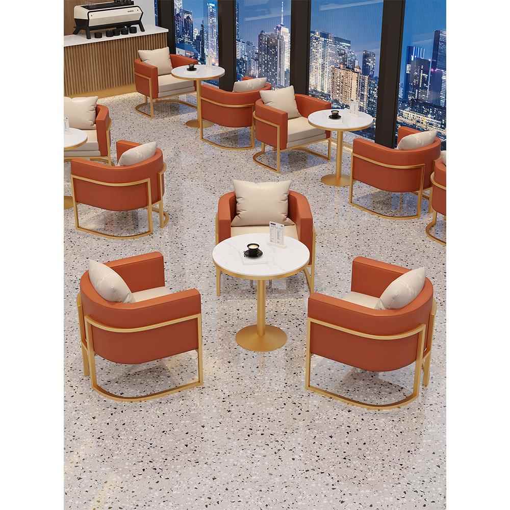 奶茶甜品店咖啡厅无障碍豪华洽谈休闲休息区甲板商业茶室单人沙发