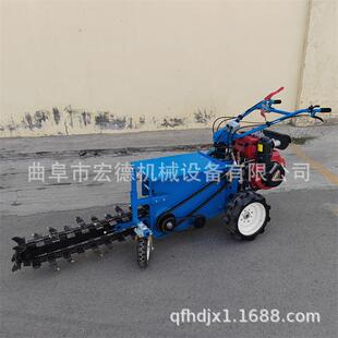 小型农用开沟机地埋线管道挖沟开槽机多功能链条式挖沟机