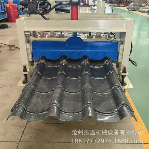 寺庙屋顶大圆弧琉璃瓦压瓦机竹筒铝板成型机竹节瓦压瓦机