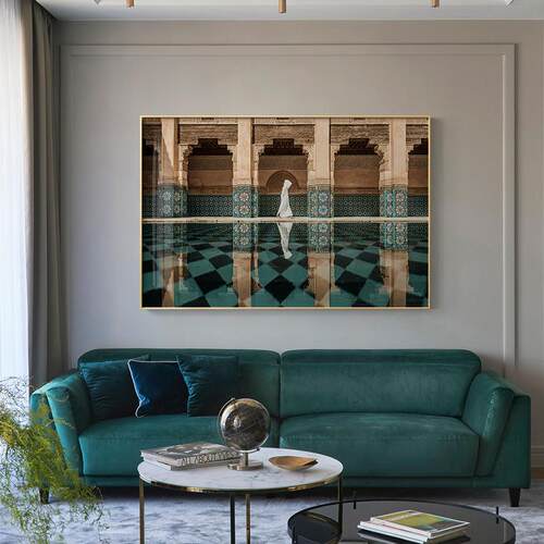 新款直销美式摩洛哥建筑摄影装饰画卧室床头画客厅沙发背景墙挂画