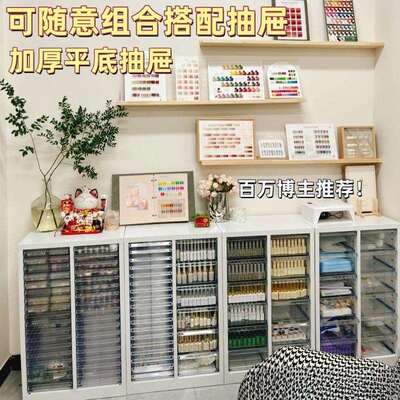 V林7美甲柜子展示柜抽屉式美甲店甲油胶收纳柜彩妆分类整理柜A4文