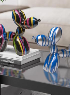 手工创意奢侈品摆件泼墨树脂客厅书桌气球狗摆件电视柜酒架装饰品