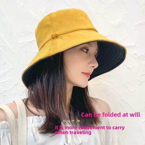 渔夫帽防晒帽夏季双面女士大沿遮住脸太阳帽防紫外线太阳帽春秋季