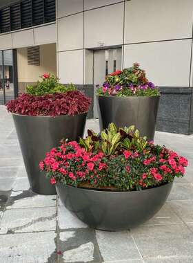 户外玻璃钢花盆商场开业花坛商业街异形花缸园林市政种植花箱花池