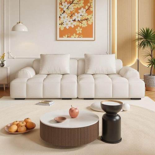式田园沙发小键户型油风泡芙沙发钢琴劳伦法斯直未知排懒人沙奶发