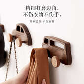 壁挂衣帽门墙上挂衣入户门9wor衣服挂衣架后钩实木黑胡桃玄关进门