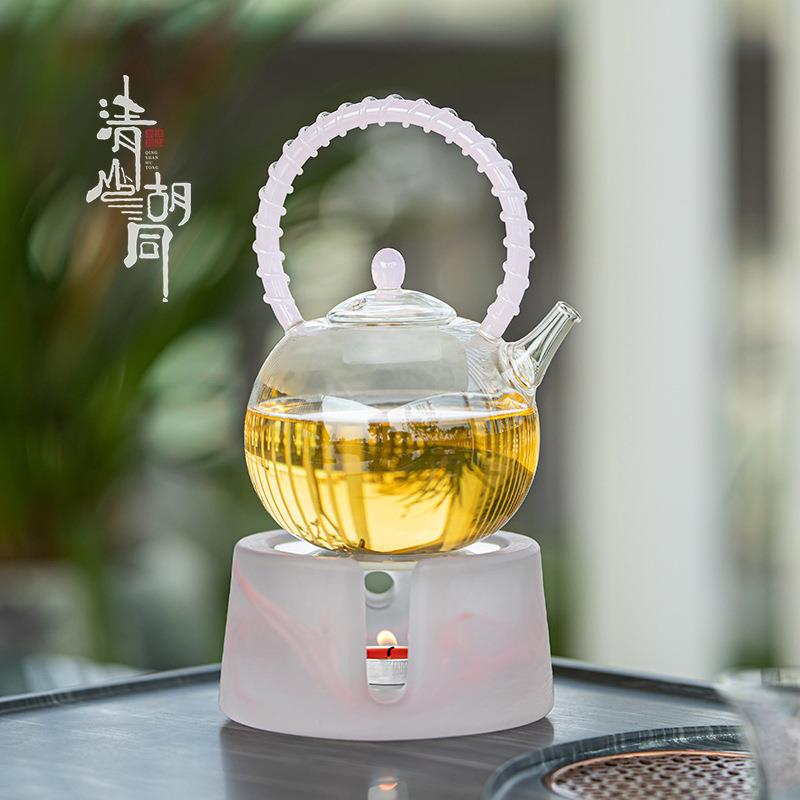 大容量玻璃家用提梁壶泡茶壶围炉煮茶炉加厚耐热现代简约茶具套装