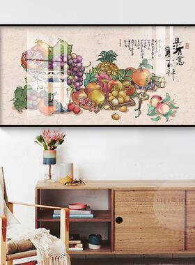 网红水果图新中登式厨包房厢挂五画画现代简约谷丰丰收图饭厅墙壁