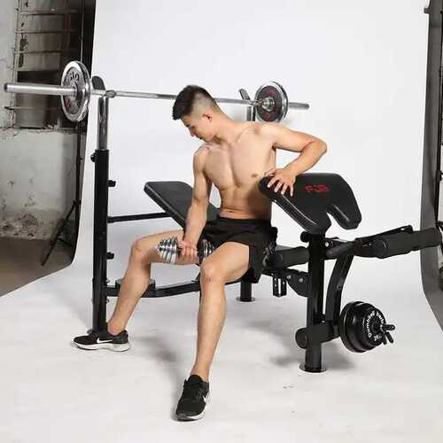 Weight Bench 健身杠铃卧推架室内多功能家用举重床外贸出口