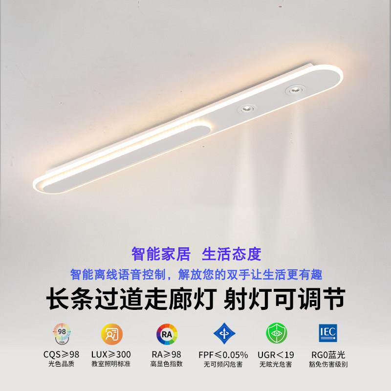 新款智能长条灯带射灯过道走廊入户玄关简约客厅阳台衣帽间吸顶灯