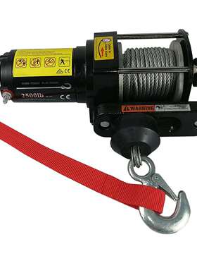 2500LB钢丝绳便携式越野可拆卸电动绞盘ATVUTE12V24V电动绞盘