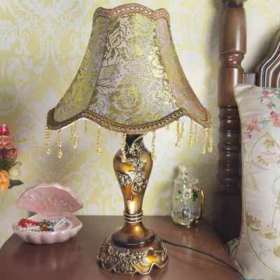 正品欧奢古华台灯书房式客厅乡村灯轻奢卧室床头立式创意别墅覆落