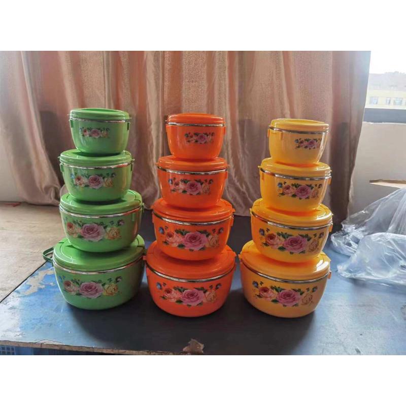 厂家批发塑料不锈钢内胆可拆卸手把保温桶便携保温饭盒保温锅