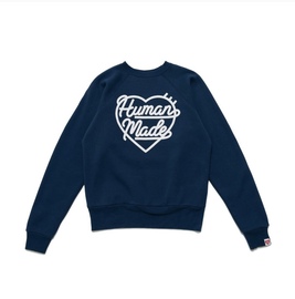 HUMAN MADE WAG RAGLAN 爱心字母印花 圆领 纯棉套头加绒休闲卫衣