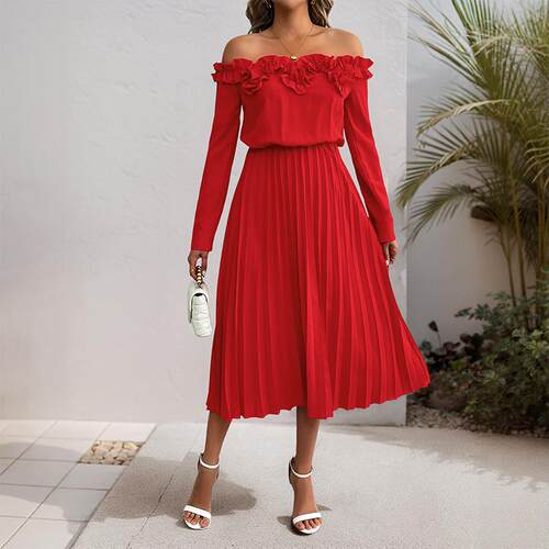 One shoulder long sleeved women's dress