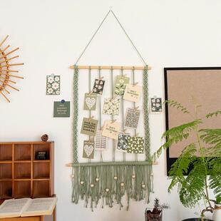 小清新手工编织流苏挂毯客厅照片展示墙挂房间墙壁装饰挂件