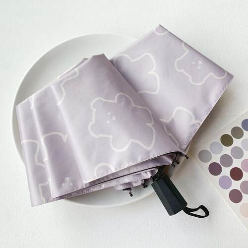 正品韩国s可爱小熊创意全自动i晒晴雨两用伞女小巧便n捷折叠防太